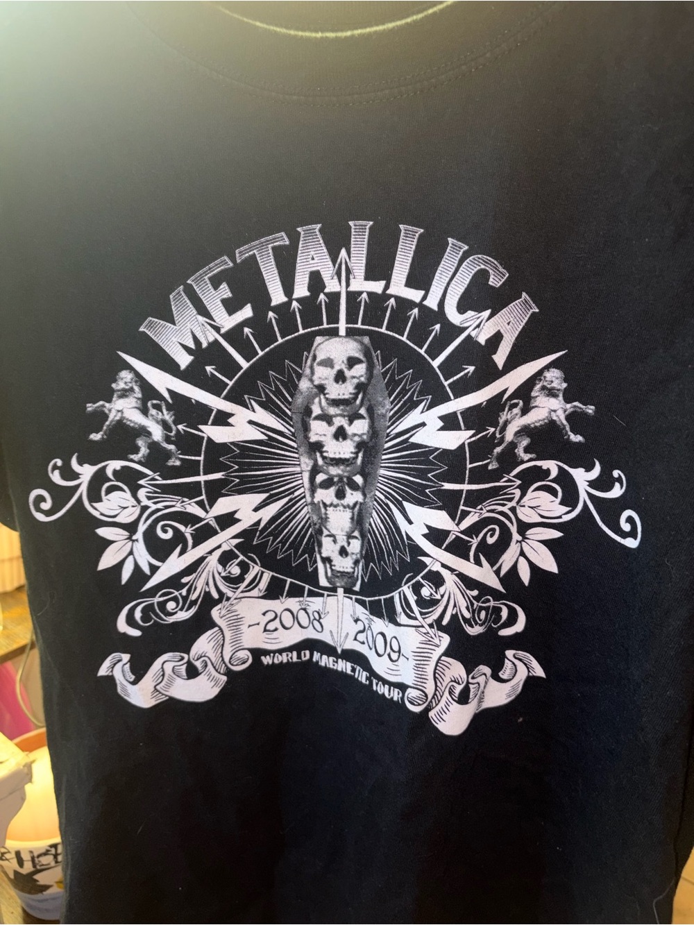 Anvil Black Metallica Short-Sleeve Graphic Tee with White Print